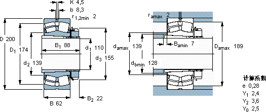 SKF23124 CCK/W33 + H 3124 *軸承圖紙