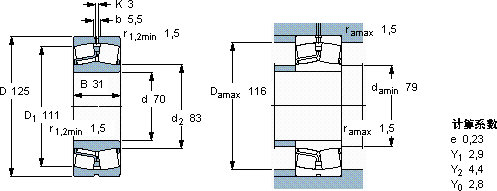 SKF22214 E/W64 *軸承圖紙