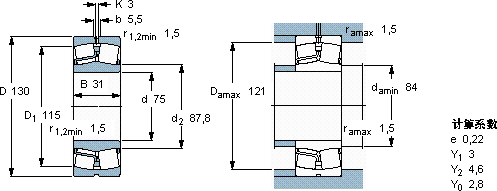 SKF22215 E/W64 *軸承圖紙