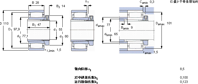 SKFC 2212 KTN9 + H 312 E *軸承圖紙