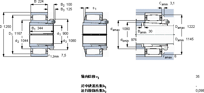 SKFC 39/950 KMB + OH 39/950 HE *軸承圖紙