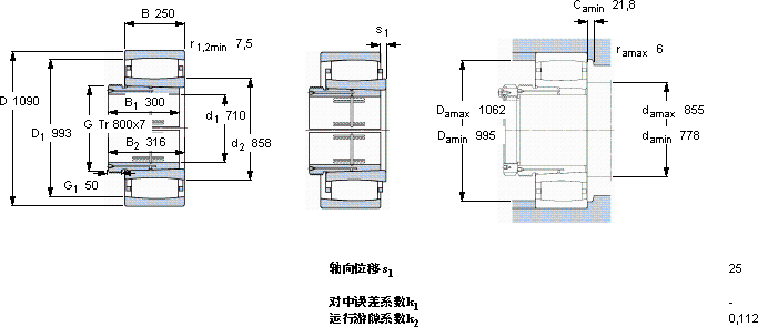 SKFC 30/750 KMB + AOH 30/750 *軸承圖紙