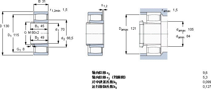 SKFC 2215 KV + AH 315 G *軸承圖紙