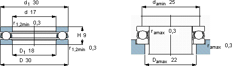 SKF51103軸承圖紙