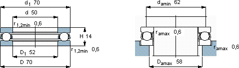 SKF51110軸承圖紙