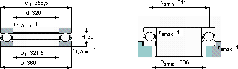 SKF51064 M軸承圖紙