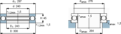 SKF51148 M軸承圖紙