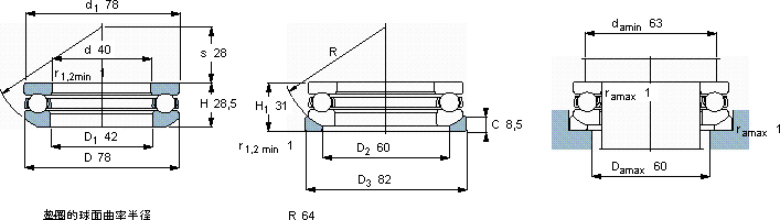 SKF53308軸承圖紙