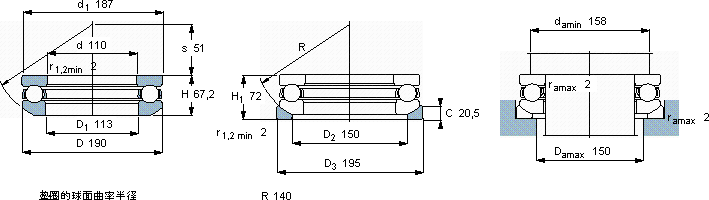 SKF53322 M軸承圖紙