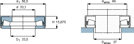 SKF353153軸承圖紙