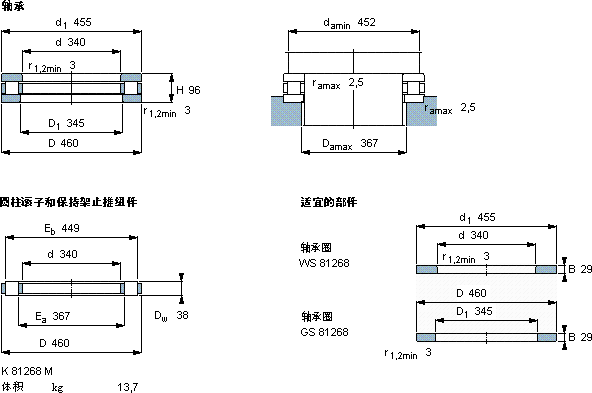 SKF81268 M軸承圖紙