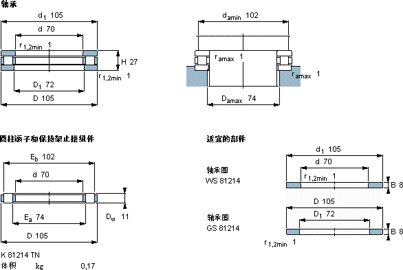 SKF81214 TN軸承圖紙