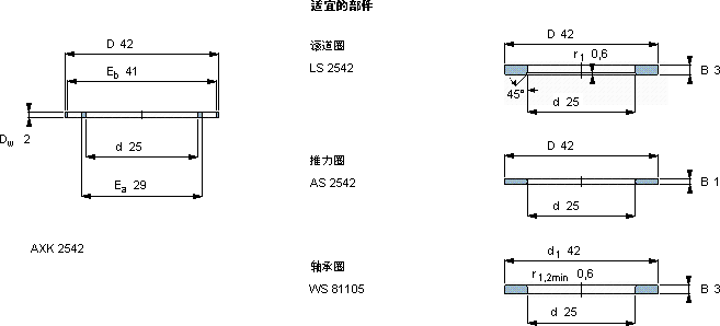 SKFAXK 2542軸承圖紙