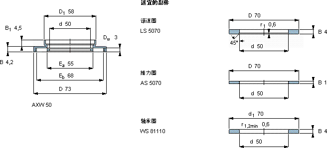 SKFAXW 50軸承圖紙