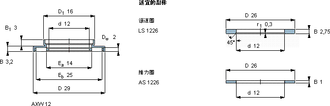 SKFAXW 12軸承圖紙