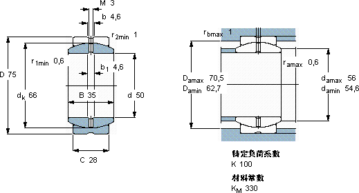 SKFGE 50 ES軸承圖紙