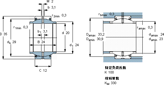 SKFGEM 20 ES-2RS軸承圖紙