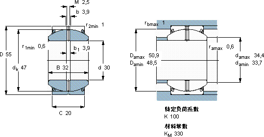 SKFGEH 30 ES-2LS軸承圖紙