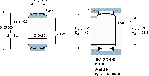 SKFGEZ 106 TXE-2LS軸承圖紙