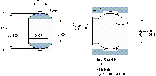 SKFGEH 90 TXG3A-2LS軸承圖紙