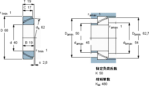 SKFGAC 40 F軸承圖紙