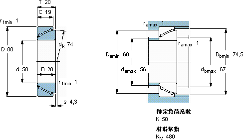 SKFGAC 50 F軸承圖紙