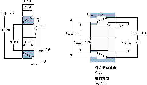 SKFGAC 110 F軸承圖紙