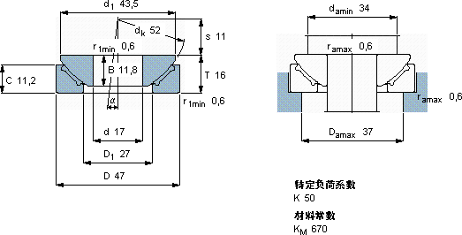 SKFGX 17 F軸承圖紙