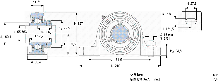 SKFSY 2.3/16 PF/AH軸承圖紙