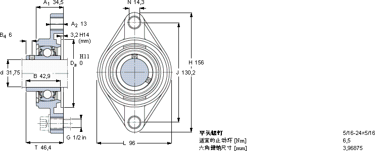 SKFFYT 1.1/4 TF/AH軸承圖紙