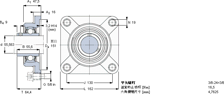 SKFFY 2.3/16 TF/AH軸承圖紙