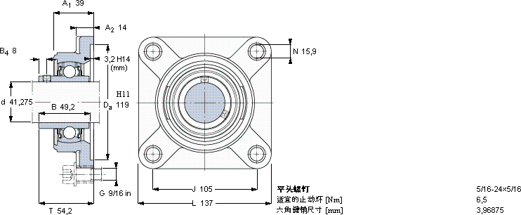 SKFFY 1.5/8 TF/AH軸承圖紙