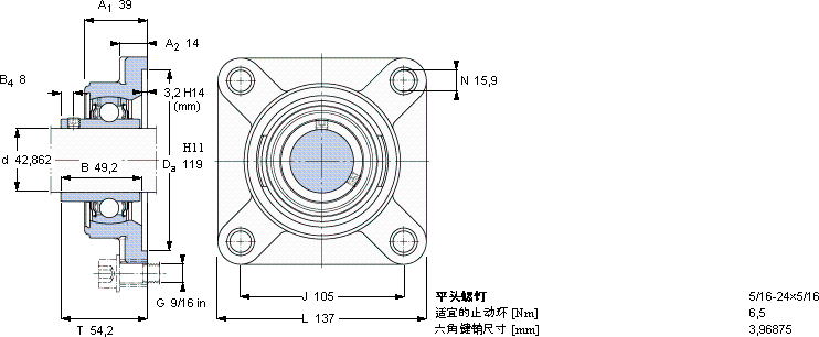 SKFFY 1.11/16 TF/AH軸承圖紙