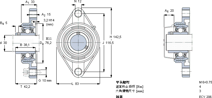 SKFFYTBKC 30 NTH軸承圖紙