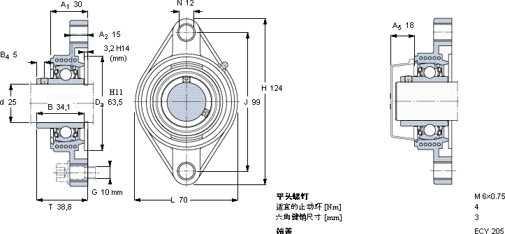 SKFFYTBKC 25 NTR/VE495軸承圖紙