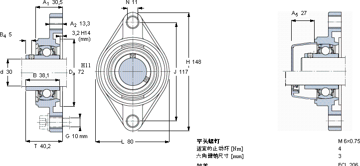 SKFFYTL 30 THR軸承圖紙