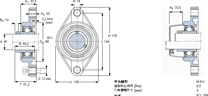 SKFFYTL 40 THR軸承圖紙