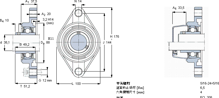 SKFFYTL 1.1/2 THR軸承圖紙