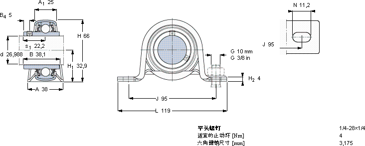 SKFP 1.1/16 TF軸承圖紙