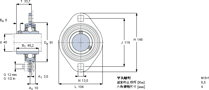 SKFPFT 40 TF軸承圖紙