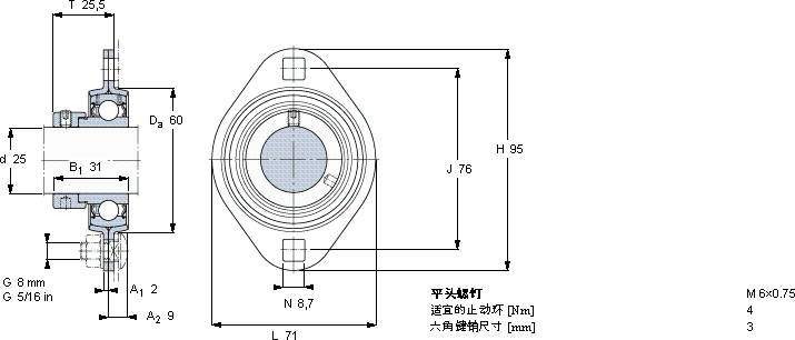 SKFPFT 25 FM軸承圖紙