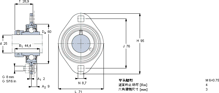 SKFPFT 25 WF軸承圖紙