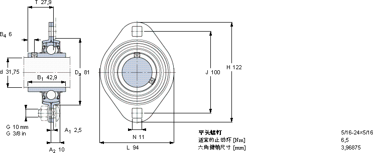 SKFPFT 1.1/4 TF軸承圖紙