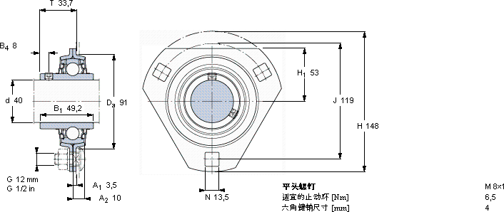 SKFPFD 40 TR軸承圖紙