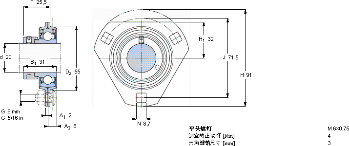 SKFPFD 20 FM軸承圖紙