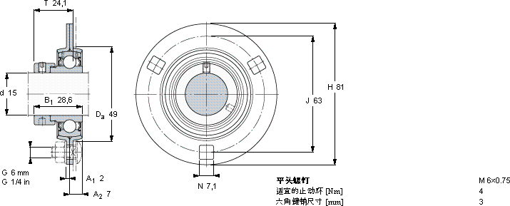 SKFPF 15 FM軸承圖紙