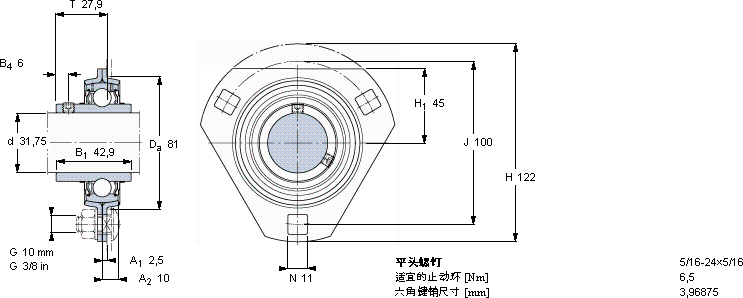 SKFPFD 1.1/4 TF軸承圖紙