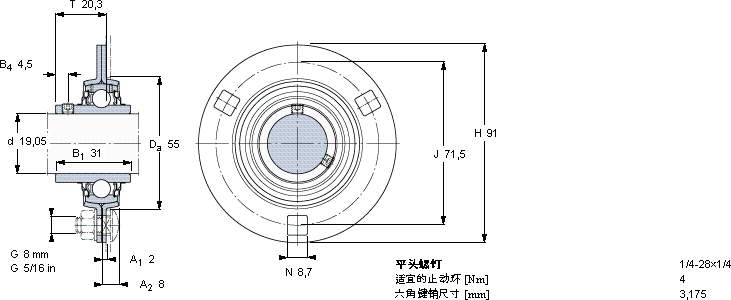 SKFPF 3/4 TR軸承圖紙