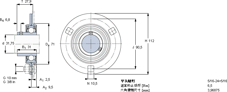 SKFPF 1.1/4 ARM軸承圖紙