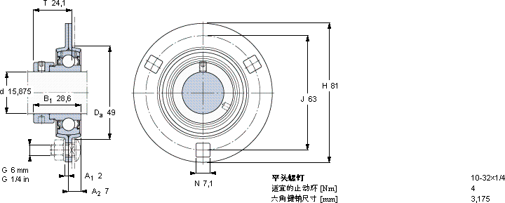 SKFPF 5/8 FM軸承圖紙